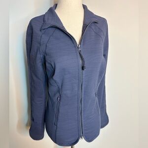 Sz S Zella full zip light stretch jacket light stone blue zipper pockets